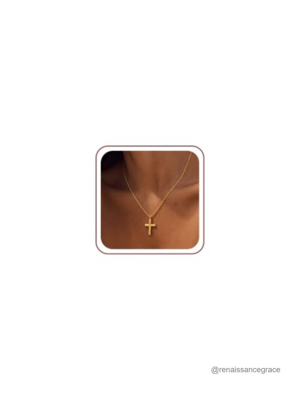 Dainty Cross Pendant Necklace Christian Jewelry Brass Lobster Clasp